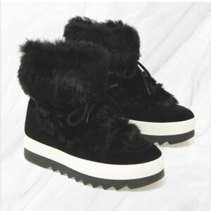 Cougar Vanora 2 Rabbit Fur Trim Suede Boots